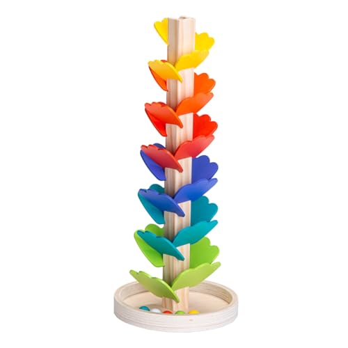 JOCCA - Juguete de Madera Sensorial Montessori| Árbol de Canicas Musical Arcoiris| Torre de Bolas Motricidad| Circuito de Bolas| Pista Cánicas| Árbol Cantante| Niñas y Niños| Más de 3 años
