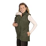 Viva la Mama - Umstands- und Trageweste aus Fleece Weste zum Babytragen - RERIK - oliv - L