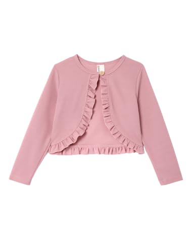 Image of PATPAT Girls Cardigan Bolero Size 4-12 Years Kids Knit Long Sleeve Ruffle Open Front Button Cover Up Cropped Tops for Girls
