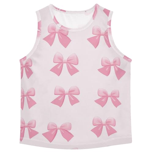susiyo Pink Bowknots Boys Sleeveless Tank Top Girls Athletic T Shirt