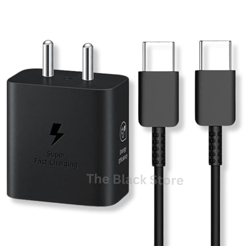 Image of Original 25W USB-C Charger & Cable Compatible with Samsung Galaxy Z Flip6, Fold6, Flip5, Fold5 & More Super Fast Charging Set | Black | Model
