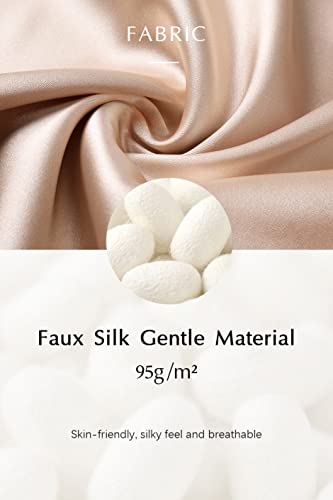 BABEYOND Satin Kimono Robe Silky Long Bridesmaid Wedding Lightweight Bath Robe with Lace Trim