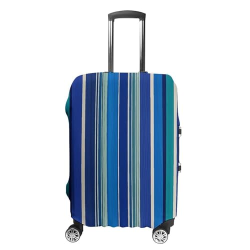 Blue Stripe Luggage Cover Personalization Suitcase Covers Protector Elastic Washable Baggage Cover Anti-Scratch For Traveling, Aircraft Consignment L