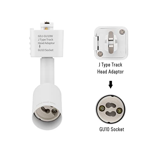 Mirrea WGD1002J3XX1W00 J Type Track Lighting Head To Gu10 Base Adapter Light Direction Adjustable Pack Of 3 thumb #2