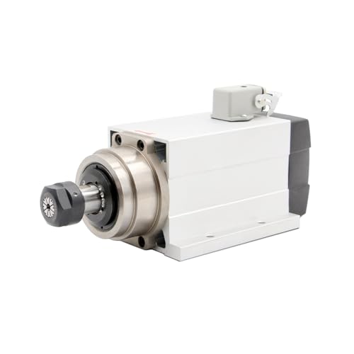 KACOME 1.5KW ER20 Air Cooled Spindle Motor Square Spindle with mounting Flange 0.01mm Accuracy 4 PCS Ball Bearings(220v)