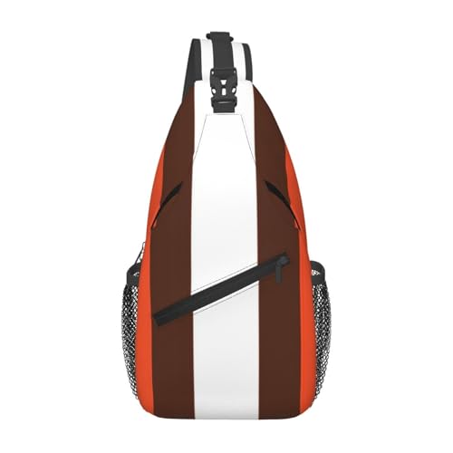 Bolso bandolera negro con rayas naranjas y blancas para hombre y mujer miniatura 1
