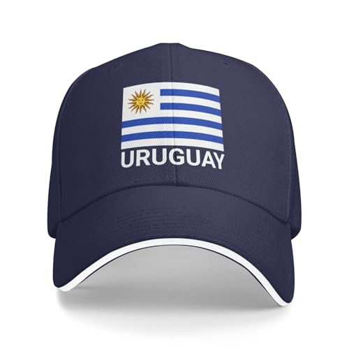 Support Uruguay Flag Hat Casquettes Uruguayan pour hommes et femmes I Stand avec casquette de baseball Uruguay chapeaux de camionneur, bleu marine, Taille unique