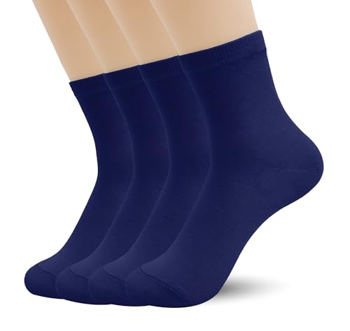 Image of Azwelier Unisex Colorful Quarter Ankle Athletic Socks Breathable Cotton Blend Crew Style 4 Pairs Pack