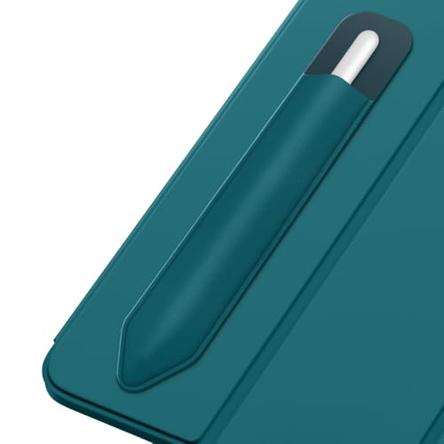 Image of MoKo Adhesive Pencil Case Holder Sticker for Apple Pencil, Midnight Green | Elastic Pencil Pocket Pouch, Adhesive Sleeve, Attached to iPad Case, For Pro /USB-C /1st /2nd Gen and Similarly Stylus Pens