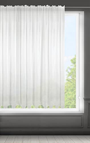 Eurofirany Lucy Voile-Vorhang, Weiß, 300 x 160 cm