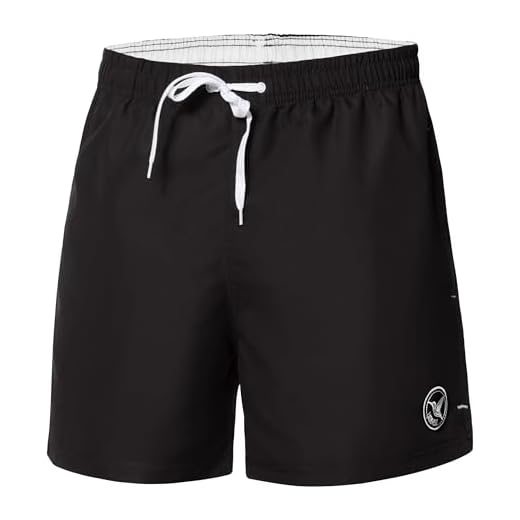 Ladeheid Herren Badehose Badeshorts Beachshorts Schwimmhose LA40-198 (Schwarz, M)