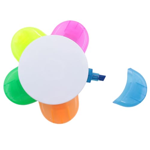 Juego de 6 marcadores en forma de neumático con forma de neumático, marcadores vibrantes y de colores pastel, barril diseñado con pétalos para un agarre cómodo, tinta sin manchas para estudiantes