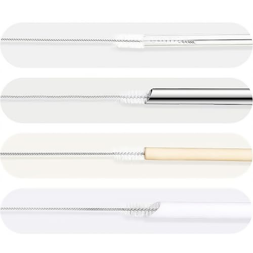 Image of Straw Cleaner Brush in 6 PCS Extra Long 12 Inch, for 20 /30 /40 oz Water Bottles, Insulated Bottles, Cup and Tubes, 0.6 Inch Wide Stainless Steel Nylon Straw Cleaner Brush, Reusable