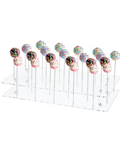 Soporte para tartas acrílico con 22 agujeros, precio reducido a $10.99