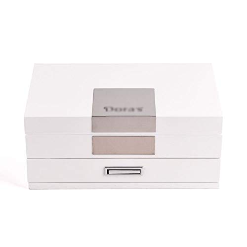 Preisvergleich Produktbild GYH Schmuckschatulle -E0 Grade Faserplatte, vernünftige Trennwand, Klavierlack, Damen Holz 2-Schicht-Multifunktions-Haushalt Schmuck Aufbewahrungsbox - 2 Farben erhältlich Schmuckschatullen