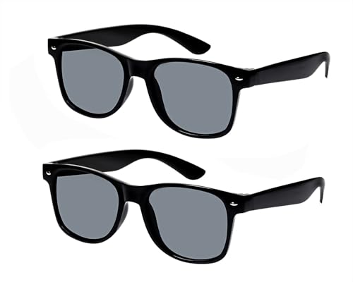 PENTA ANGEL Party Sunglasses 2/6Pcs Vintage Plastic Sunglasses for Men Women Wedding Beach Pool Summer Party Favors (2, Black)