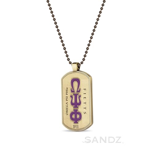 Omega Psi Ph Dog Tag Pendant Necklace (Omega Psi Phi Double Sided 001)3