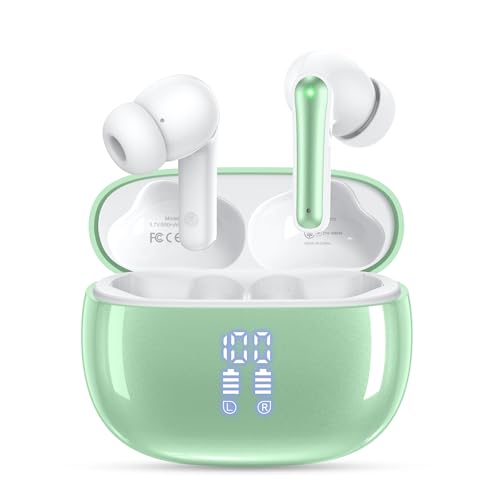 Image of Wireless Earbuds, Bluetooth 5.3 Ear Buds, Headphones with Clear Stereo Sound, 40H Playtime with LED Digital Display, IP7 Earphones Built-in Mic for Phone Tablet Sports Workout