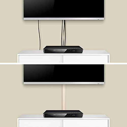 D-Line Maxi Cable Trunking, Wall Mounted TV Wire Hider, Paintable, Half Round Self-Adhesive Cable Cover, Desk Cable Management - 50mm (W) x 25mm (H) x 1-meter Length - Magnolia