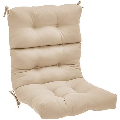 AmazonBasics Tufted Outdoor High Back Patio Chair Cushion- Khaki