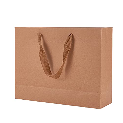 Airssory 10 bolsas rectangulares de papel kraft marrón de 11 x 8 pulgadas, bolsas de regalo, bolsas de compras, bolsas de manualidades con asas Cover