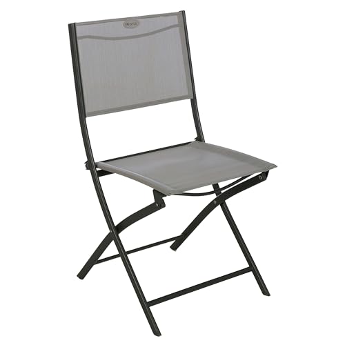 Miroytengo Pack 2 Sillas Exterior Plegable Jardín Terraza Estilo Contemporáneo Color Gris Claro