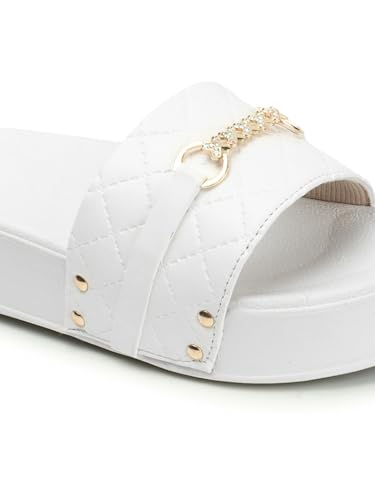 Carlton London Sandales confortables et élégantes pour femme pour un usage quotidien décontracté au bureau, Cl-st-wn-28, blanc, 6 UK – vue 7