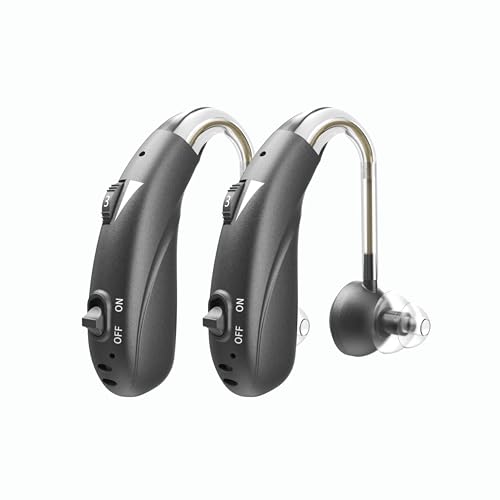 Image of Fastwell F28-2 Unit For Both Ear Digital Advanced Rechargeable Hearing Aid for Adults with Hearing Loss | |Digital Noise Reduction | (Pair) | 1-Year Warranty (Grey)