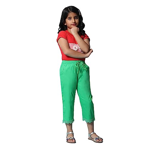 Image of BIBA Girls Regular Mid Rise Cotton Blend Capris