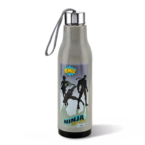 Image of Nayasa Whip 900 ml Insulated Inner Steel Water Bottle | Wide Mouth Leakproof Bottle | BPA-Free Durable Water Bottle | Grey