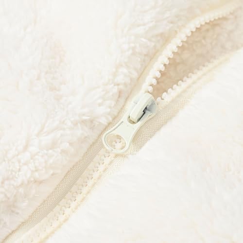 Kids Girls Fuzzy Fleece Jacket Thicken Warm Winte Zip Up Coat Solid Color Windproof Outerwear Jackets With Pocket4