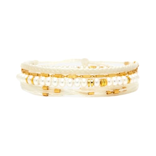 Pura Vida Bracelet Sweet Honey Bracelet Stack, 3 Stackable Bracelets for Women