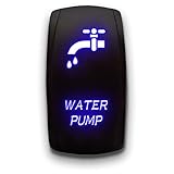 WATER PUMP - Blue - STARK 5-PIN Laser Etched LED Rocker Switch Dual Light - 20A 12V ON/OFF