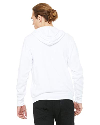 Bella + Canvas Unisex Poly-Cotton Fleece Full-Zip Hoodie XS WHITE3