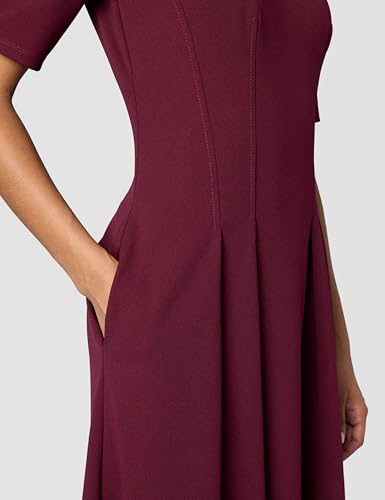 Image of Maggy London Womens Short Sleeve Double Pleat Midi DressDress