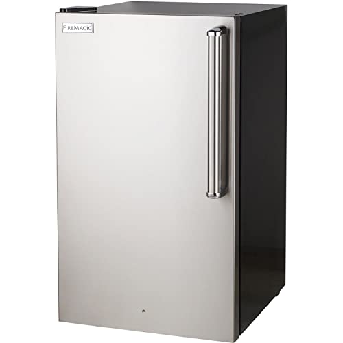 Fire Magic 20-Inch 4.0 Cu. Ft. Premium Left Hinge Compact Refrigerator - Stainless Steel Door/Black Cabinet - 3598-DL
