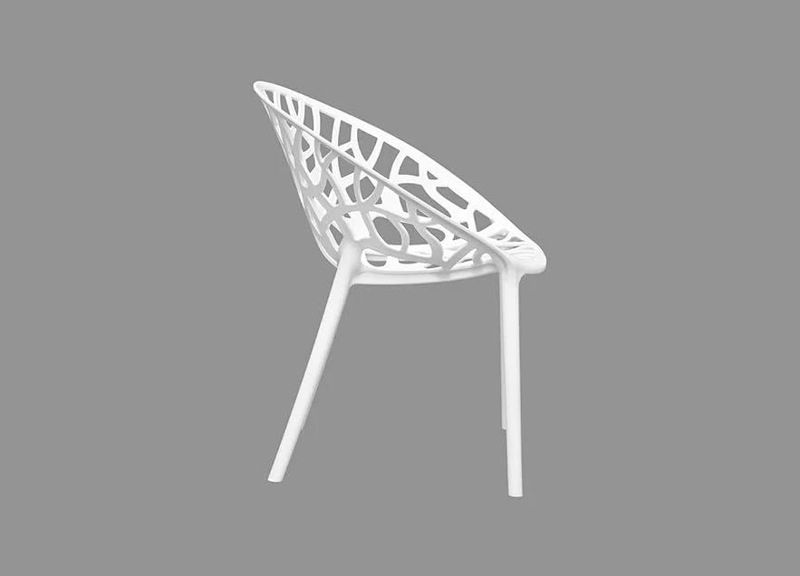 Image of activa Crystal Plastic Arm Chair | Stackable Indoor Outdoor Chair for Home, Balcony, Patio & Garden | Comfortable Designer Armrest Chair | Durable Plastic Seating Furniture (Milky White, Set of 4)