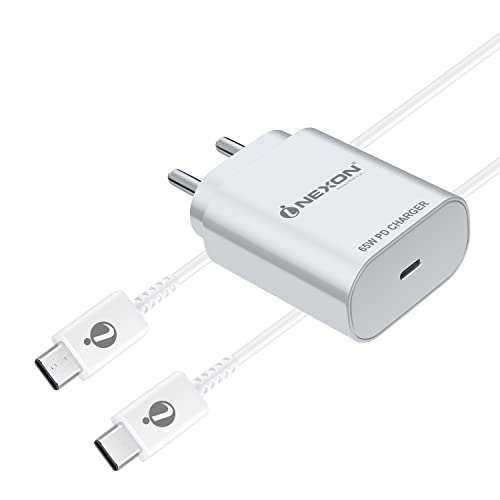 Image of 65W Fast Type-C Charger For Xiaomi Redmi Note 9 Pro Max, Xiaomi Redmi Note Nine Pro Max Charger Original Adapter Like Wall Charger | Mobile Charger | Fast Charger | Superfast PD Charger Adater power Delivery Android USB Charger With 1 Meter USB Type C To Type-C Charging Data Cable (65 WATT, KT1, White)
