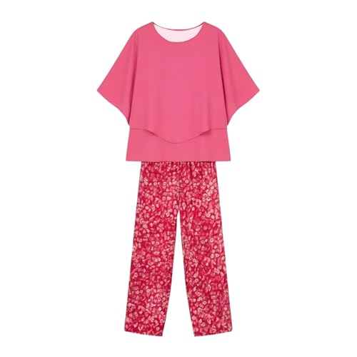 Pantalones de pierna ancha y blusa manga 3/4 en un traje de mujer elegante para boda de playa