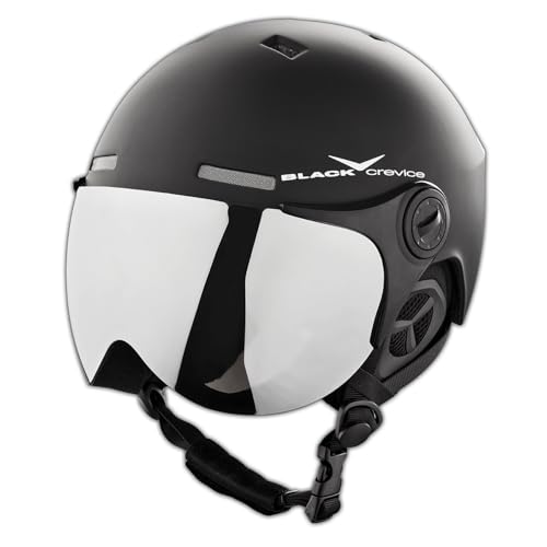 BLACK CREVICE Skihelm Saalbach I Skihelm mit Visier im Pilotenstyle in verschiedenen Farben I...