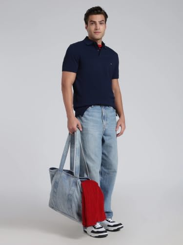 Image of Tommy Hilfiger Solid Regular fit Cotton Polo t-Shirt