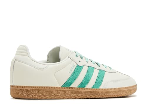 Image of adidas Originals Samba OG Womens Sneaker, Off White /Court Green /Hazy Green, Size 5