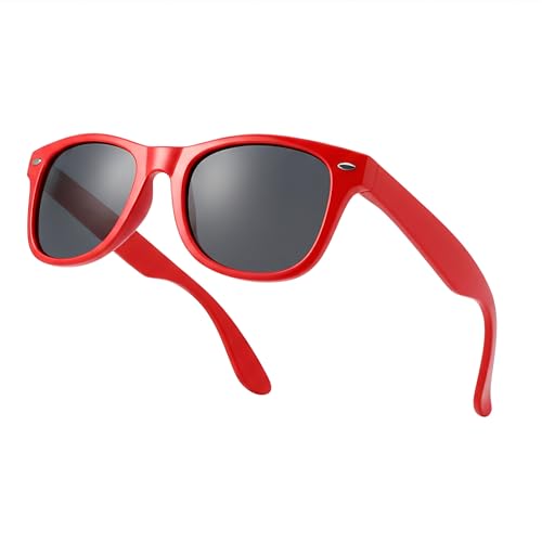 Komonee Drifter Sunglasses UV400 Protection Red Classic Style Retro Sun Shades Eye Glasses Unisex For Men Women Travel & Fashion Lightweight Frame Fashion Eyewear Outdoors