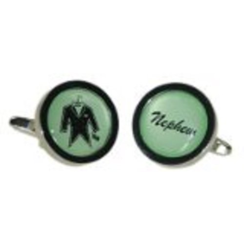 Mancuernillas para hombre redondas verdes miniatura 1
