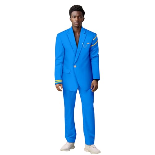 African Suits for Men One Button Plus Size Embroidery Blazer and Pants 2 Piece Set Dashiki Clothes for Groom