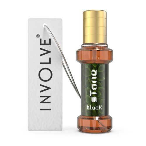 Image of Involve Rainforest Black Stone fragrant room sprays or Fragrance, air sprays for home, office or cabin, Long Lasting Scent in Glass Bottle with Hanging Tag (30 ml)