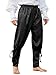 Runcati Mens Medieval Ankle Pants Renaissance Viking Pirate Lace Up Steampunk Victorian Halloween Costume Printed Trousers Black