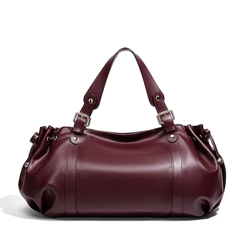 Image of JINMANXUE Woven Tote Bag For Women,Travel Shoulder Bag, Large Hollow Beach Soft Satin Handbags Hand-woven Satchel Clutch (Reddish Brown)