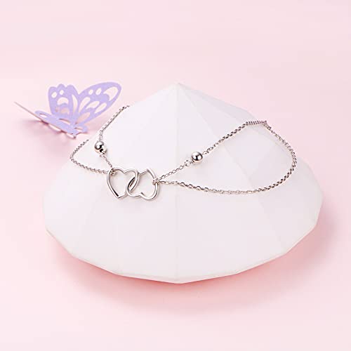 Image of S925 Sterling Silver Anklet for Women Adjustable Plus Foot Ankle Bracelet