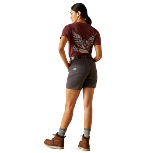 Image of ARIAT Women's Rebar Perfect Rise Made Tough 6 inch Short, Rebar Grey, 25